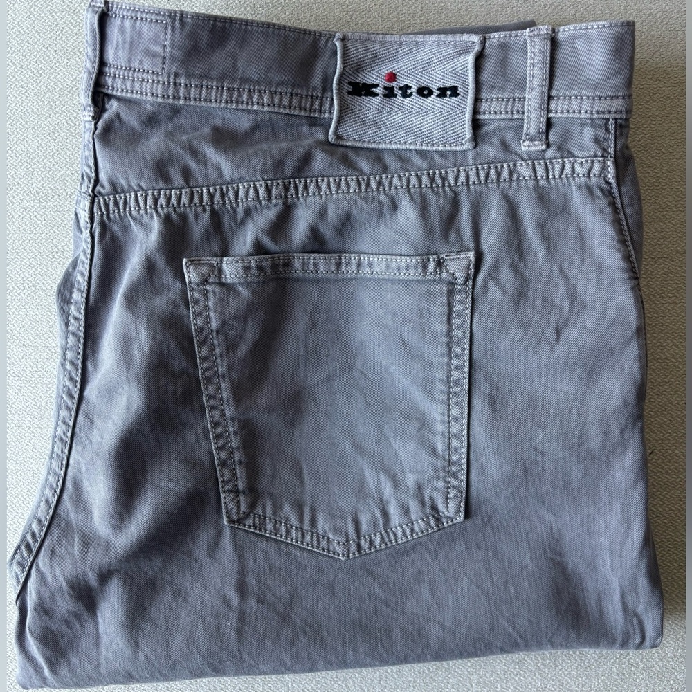 KITON 5-Pocket Pants, Stretch Cotton - Grey (US42 fits US40)